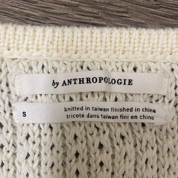 ANTHROPOLOGIE Cream Women's knit Top - Picture 4 of 11